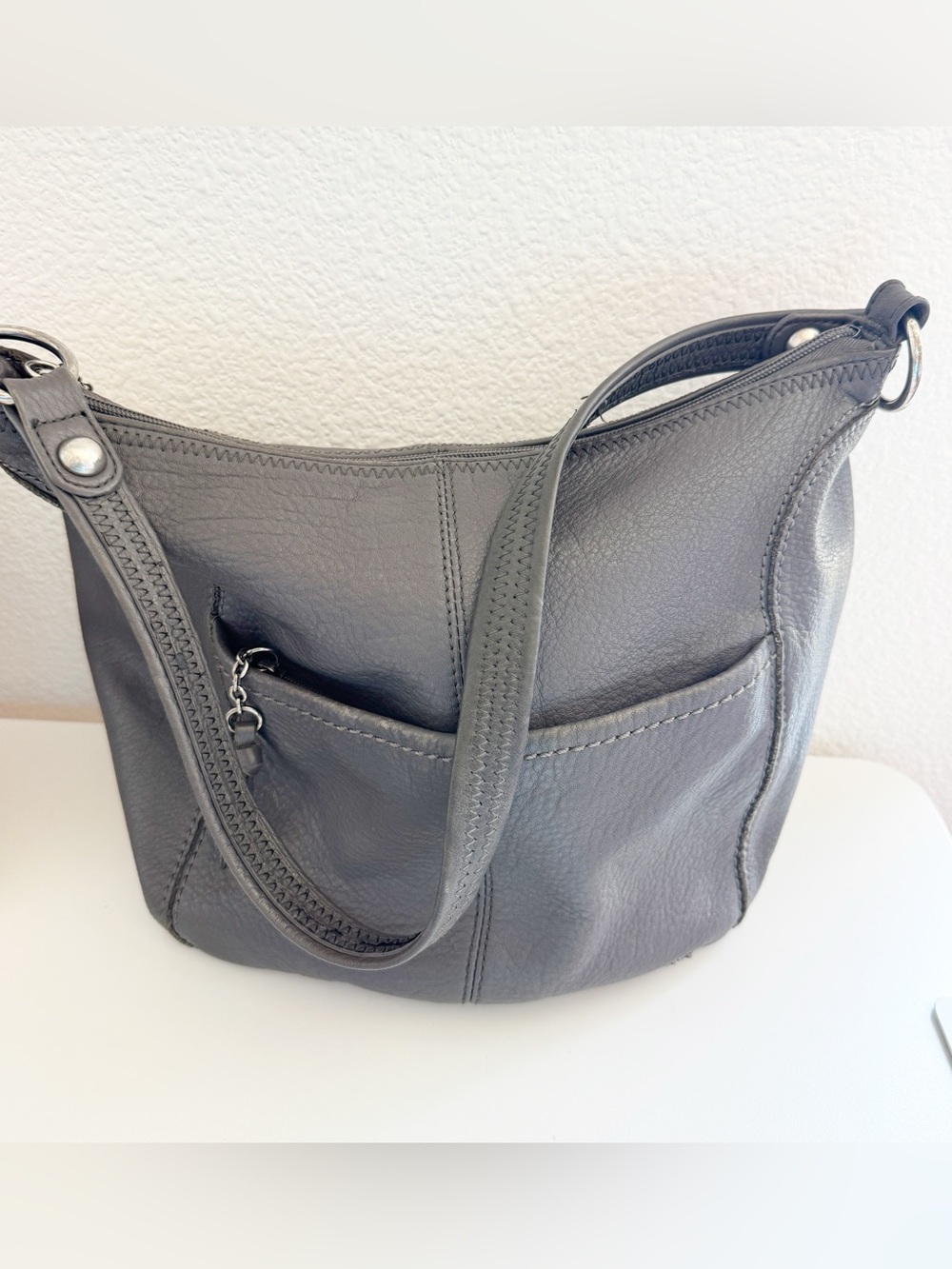 The Sak Hobo Smoke Grey Pebbled Handbag